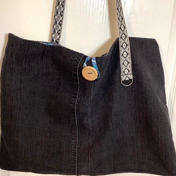 New Handmade Shoulder Crossbody Recycled Denim Bag Fully Lined Hippie, Y2K - Picture 2 of 4